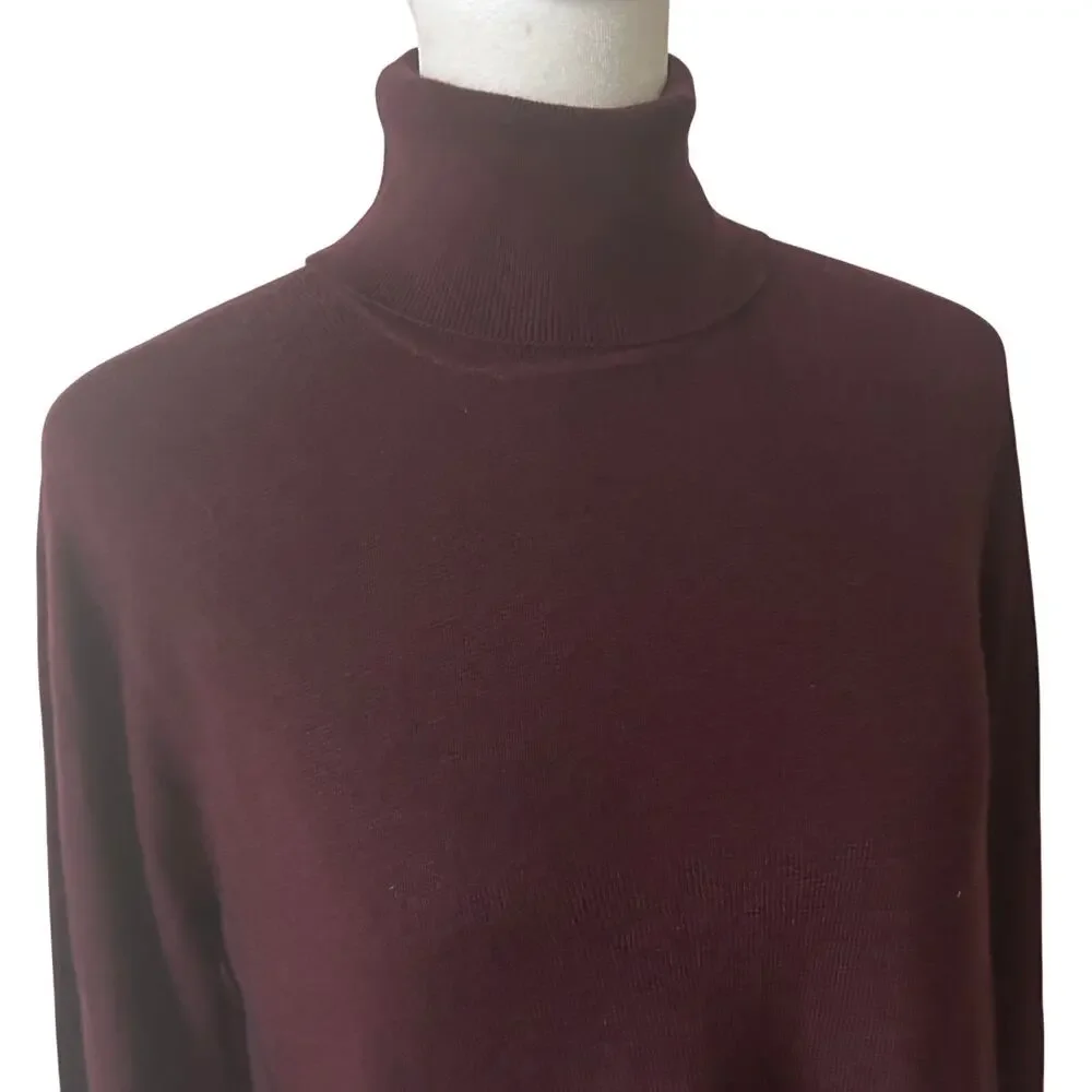 W by Worth NWT Burgundy Cashmere Blend Turtleneck Womens Size Small NEW
